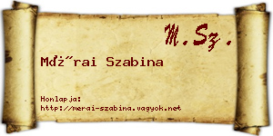 Mérai Szabina névjegykártya