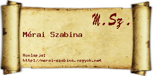 Mérai Szabina névjegykártya